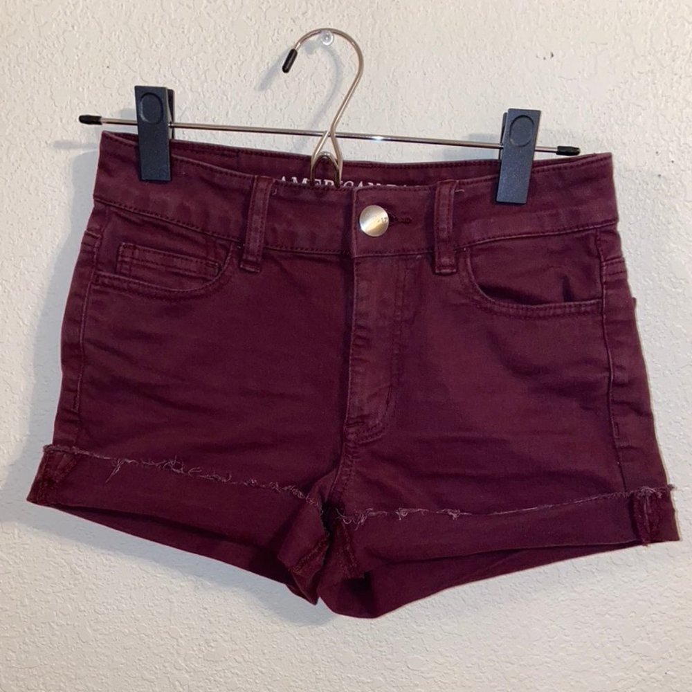 American Eagle Maroon Shorts Size 0